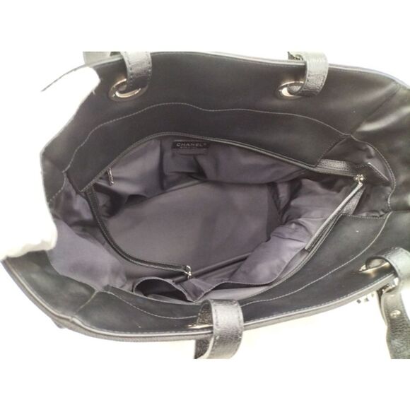 Chanel Tote Bag Paris Biarritz Tote GM Coated Canvas Black - Picture 8 of 8